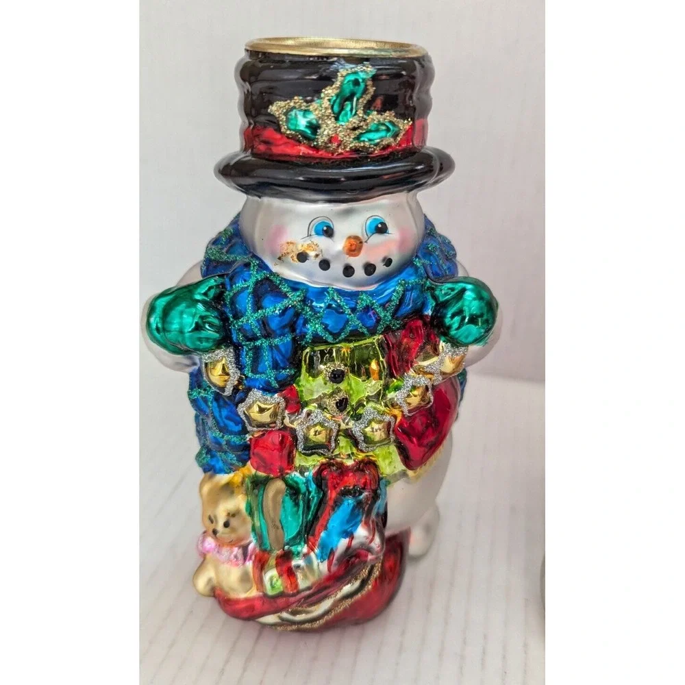 Vtg Christmas Santa Candleholders Glass Mercury Decor Set of 2 NEW